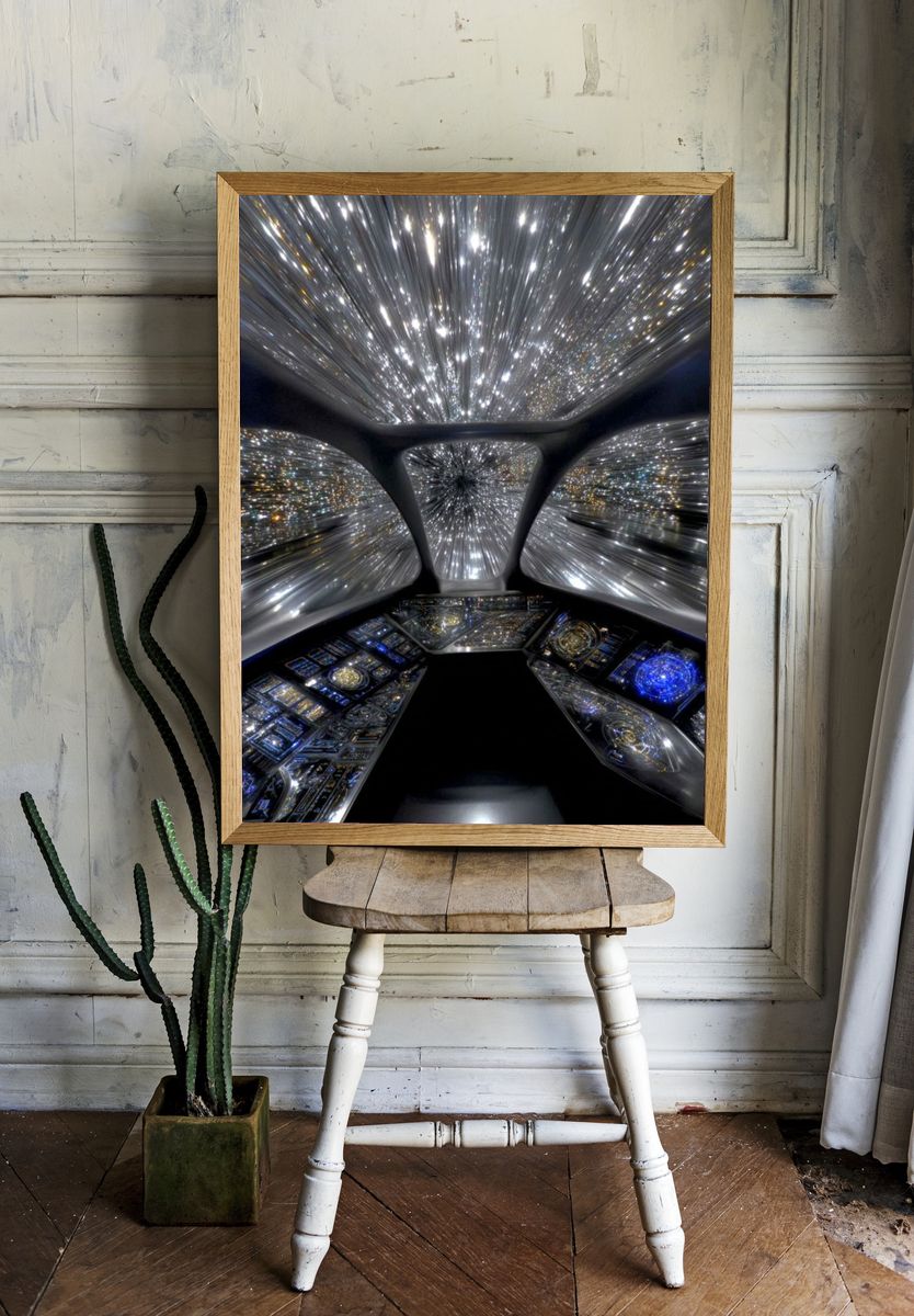 Futuristic Starship Cockpit Print. room preview