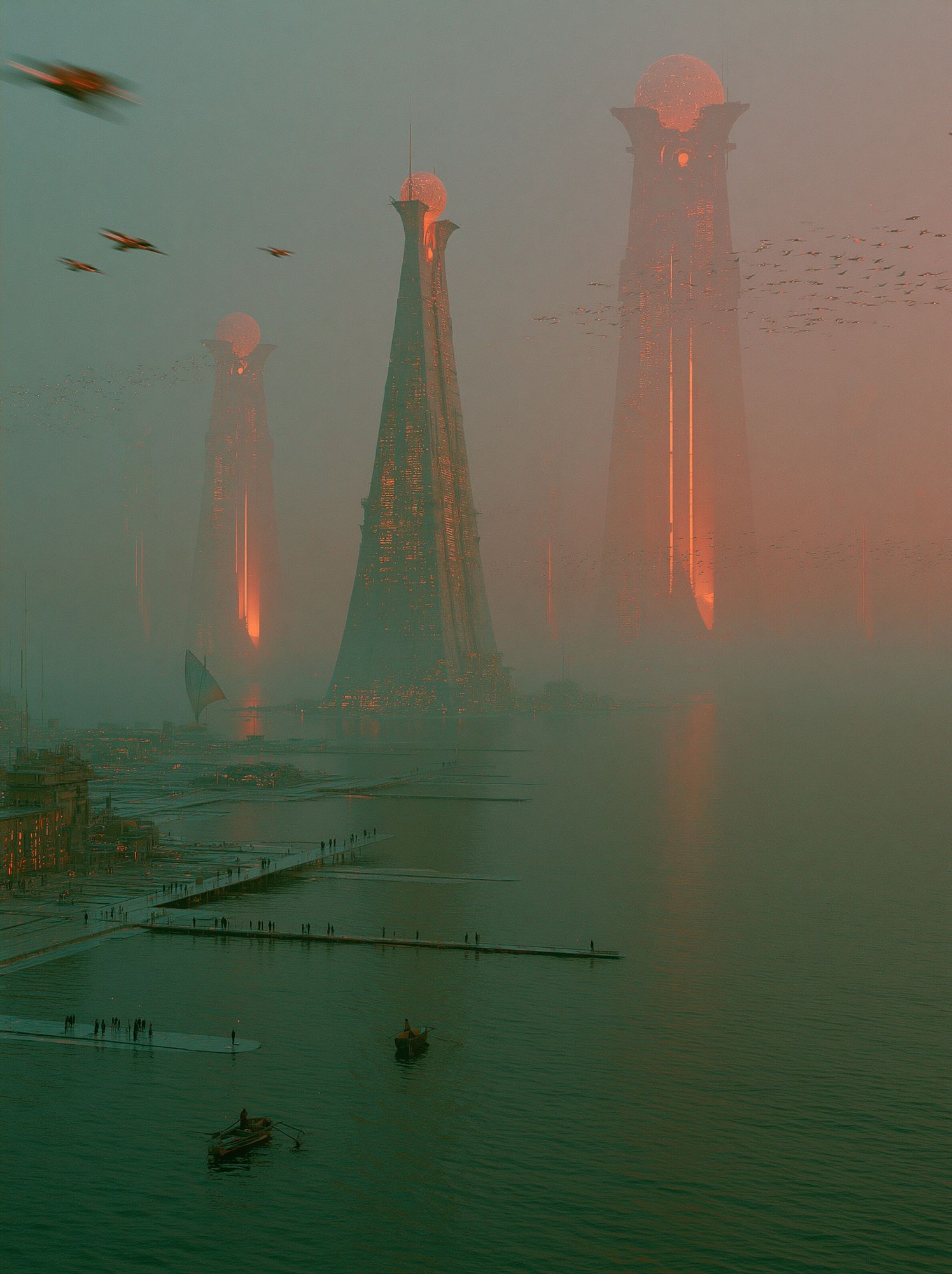Futuristic Cityscape Photography Poster. poster — photography art