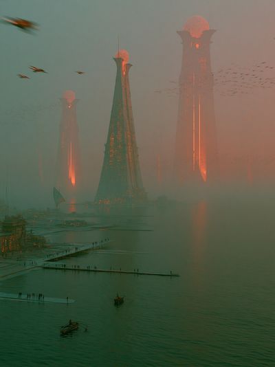 Futuristic Cityscape Photography Poster. poster print