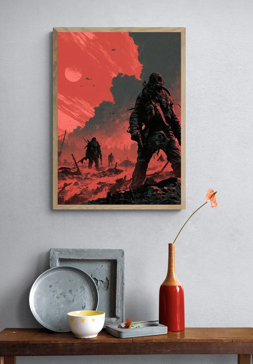 Red Wasteland Sci-Fi Poster. — room view 3