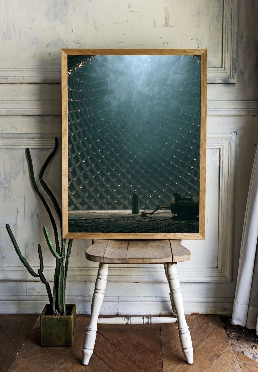 Sci-Fi Chamber Digital Art Print. room preview