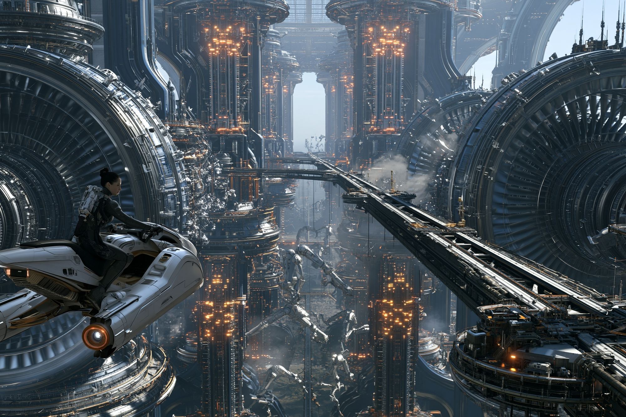 Futuristic Sci-Fi Cityscape Print. poster — illustration art