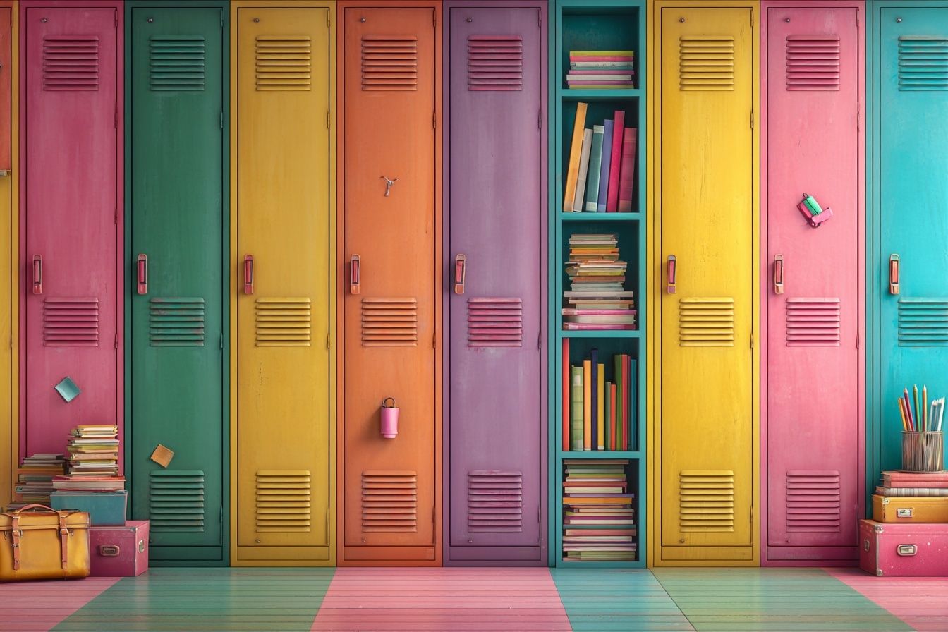 Colorful School Lockers — Photography Print. poster — photography art