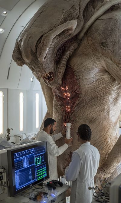 Alien Creature in Laboratory — Sci-Fi Print. poster
