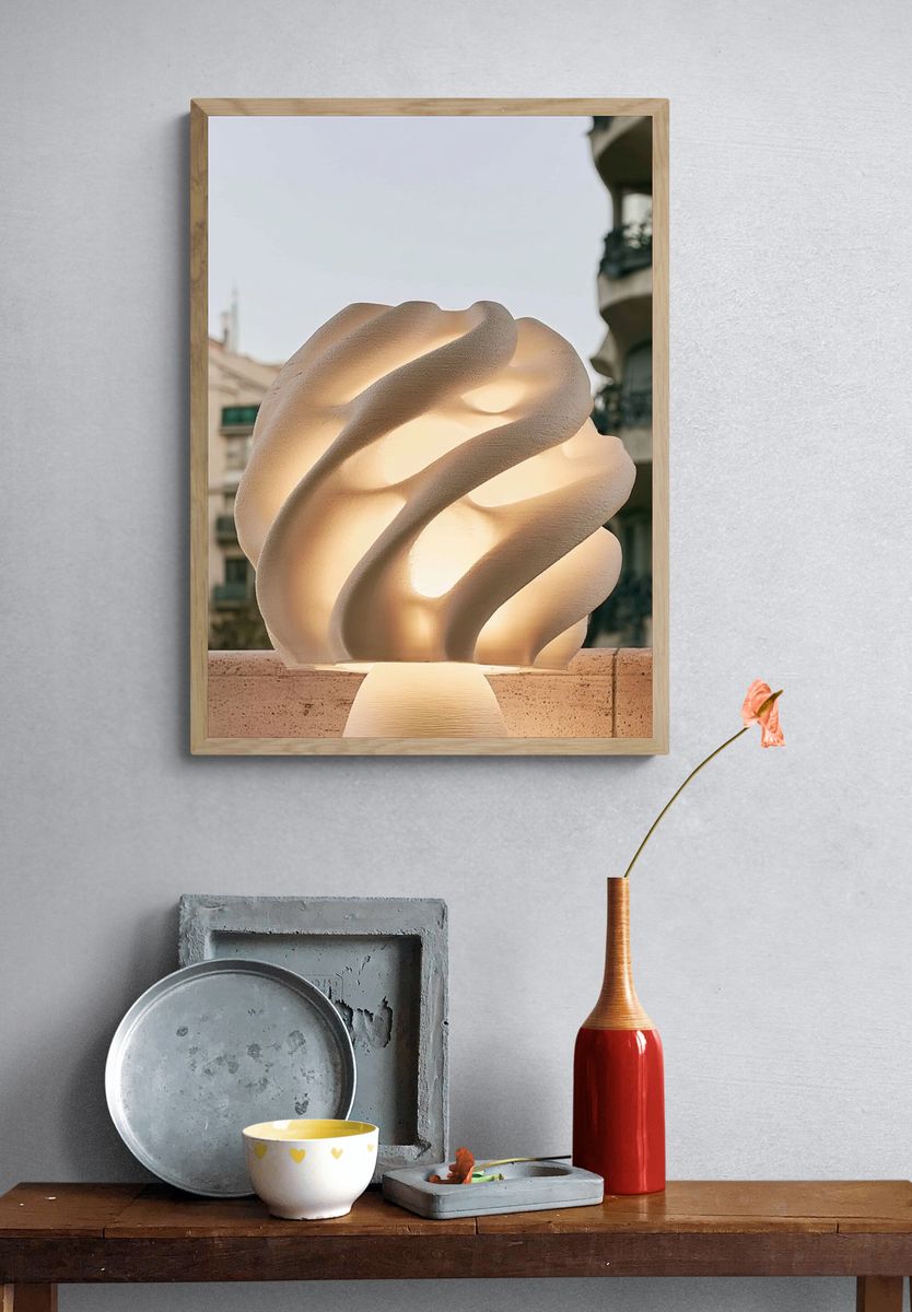 Sculptural Lamp Photography Poster. — room view 3