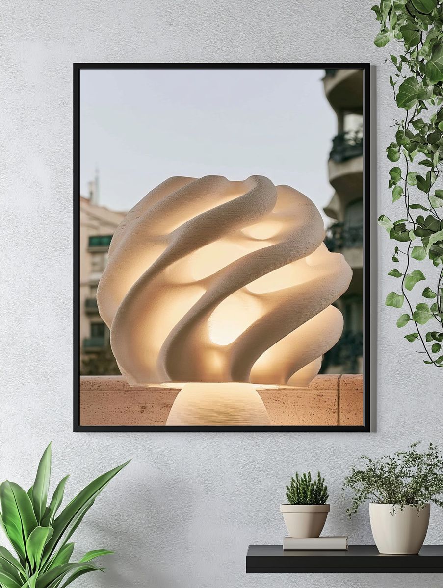 Sculptural Lamp Photography Poster. — room view 4