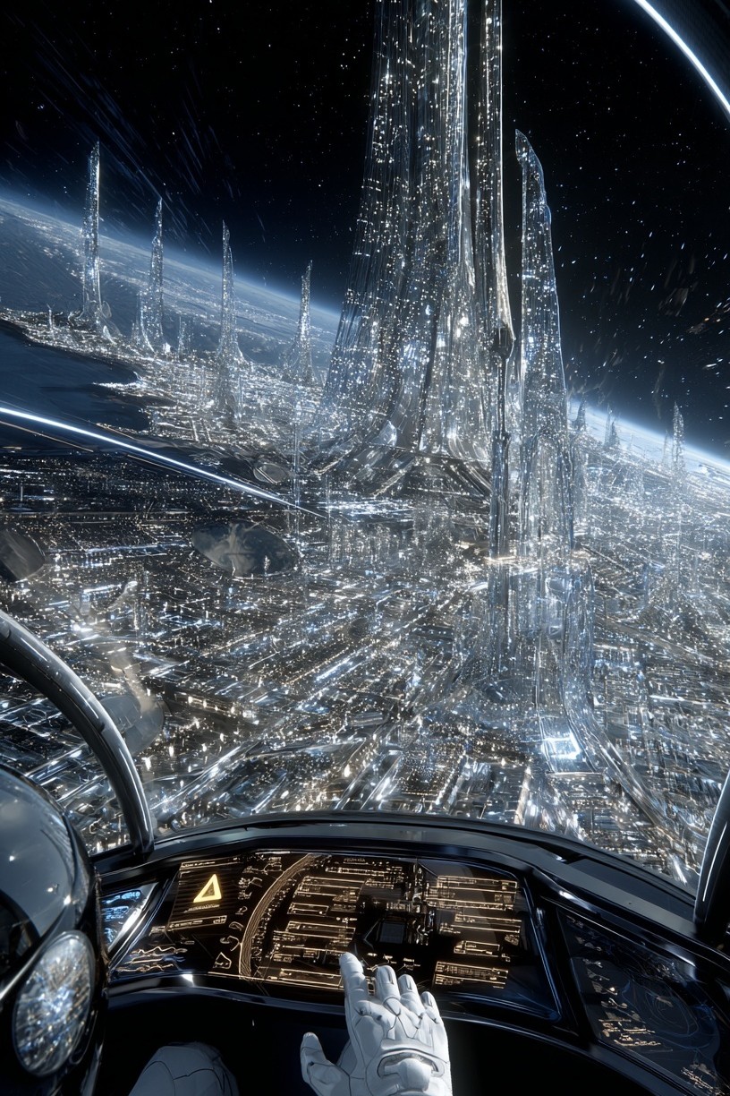 Futuristic Space City — Sci-Fi Print. poster detail