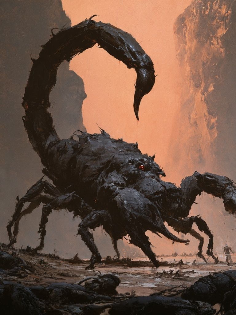 Giant Scorpion Fantasy Print. poster detail
