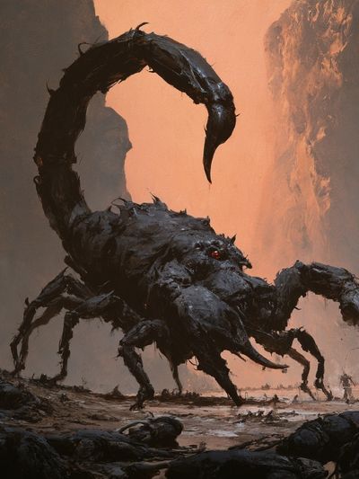 Giant Scorpion Fantasy Print. poster