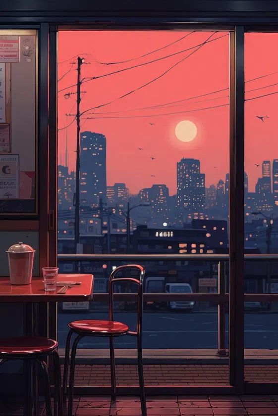 Sunset City — Illustration Print. poster — illustration art