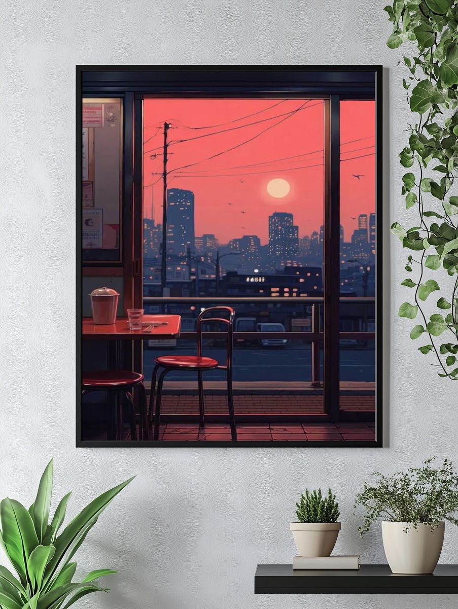 Sunset City — Illustration Print. — room view 4