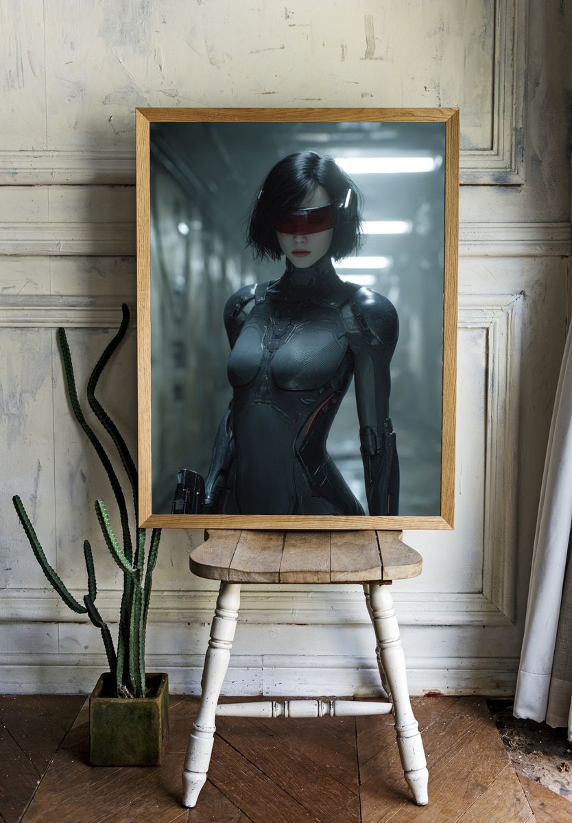 Cybernetic Warrior — Sci-Fi Print room preview