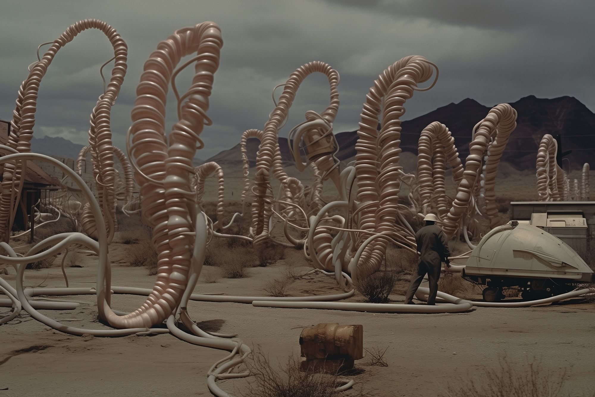 Surreal Desert Installation Print. poster — fine-art art