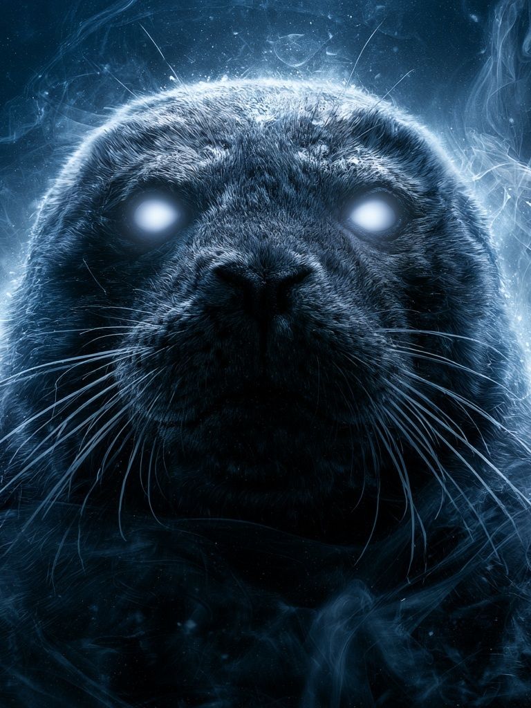 Glowing Seal Portrait Poster. poster — animals art