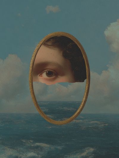 Surreal Eye in Ocean — Fine Art Print. poster