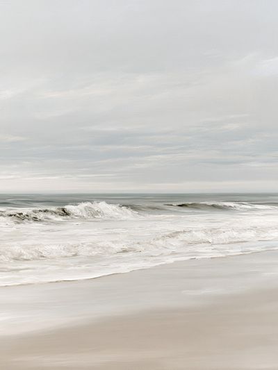Misty Seaside Shoreline Photography Poster.
