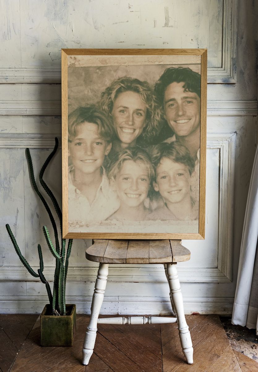 Sepia Family Portrait Photography Poster. room preview