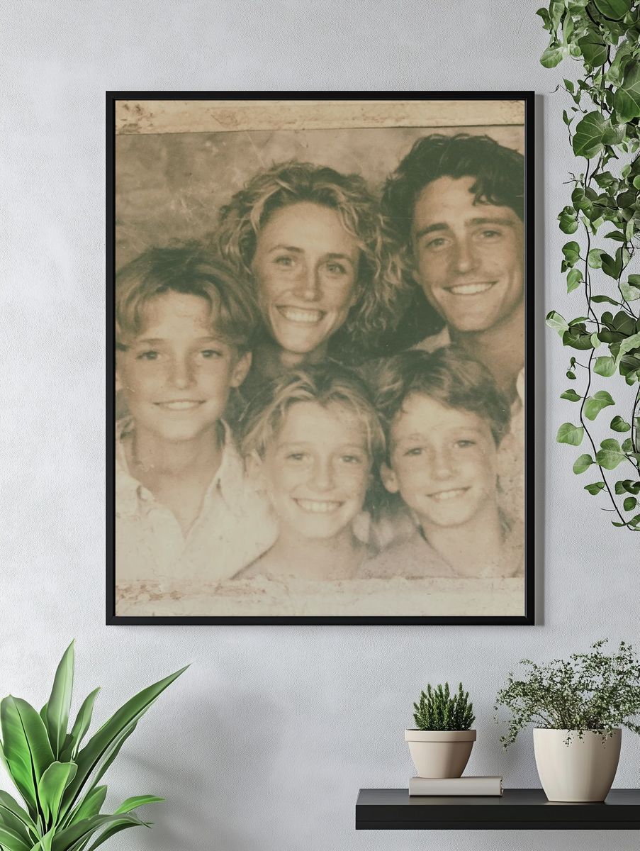 Sepia Family Portrait Photography Poster. — room view 4