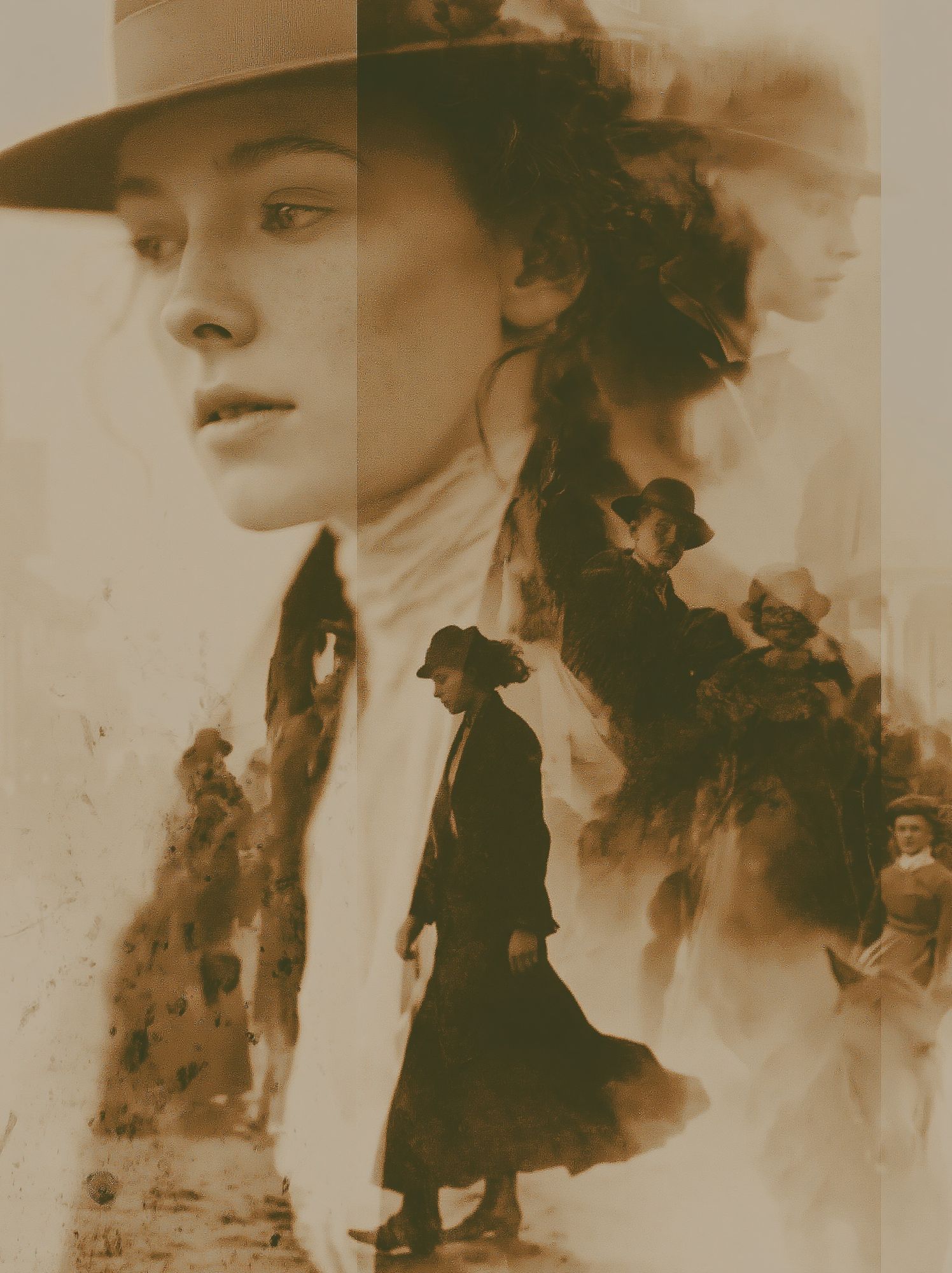 Sepia Double Exposure Portrait Print. poster detail