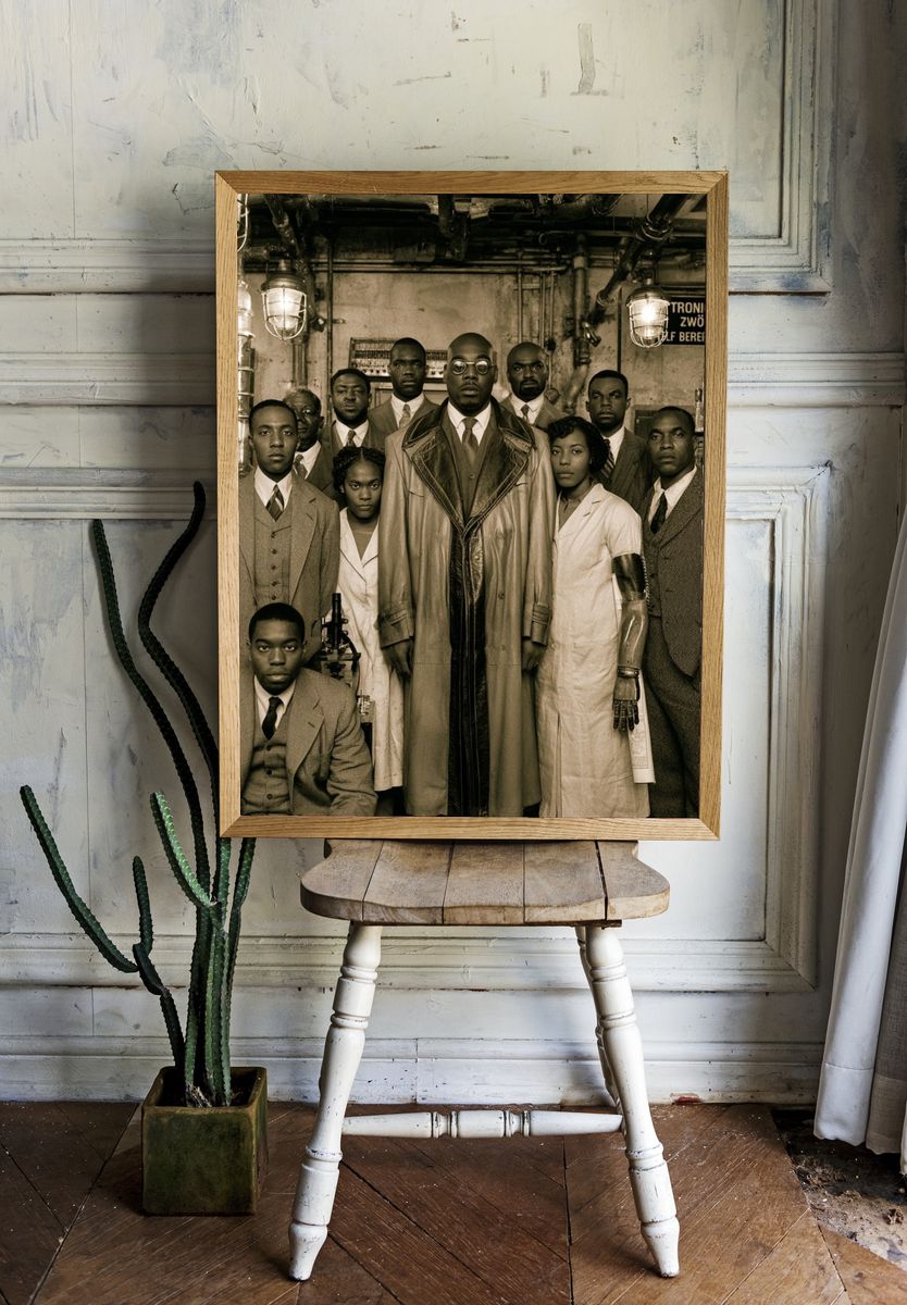 Sepia Ensemble Portrait Print. room preview