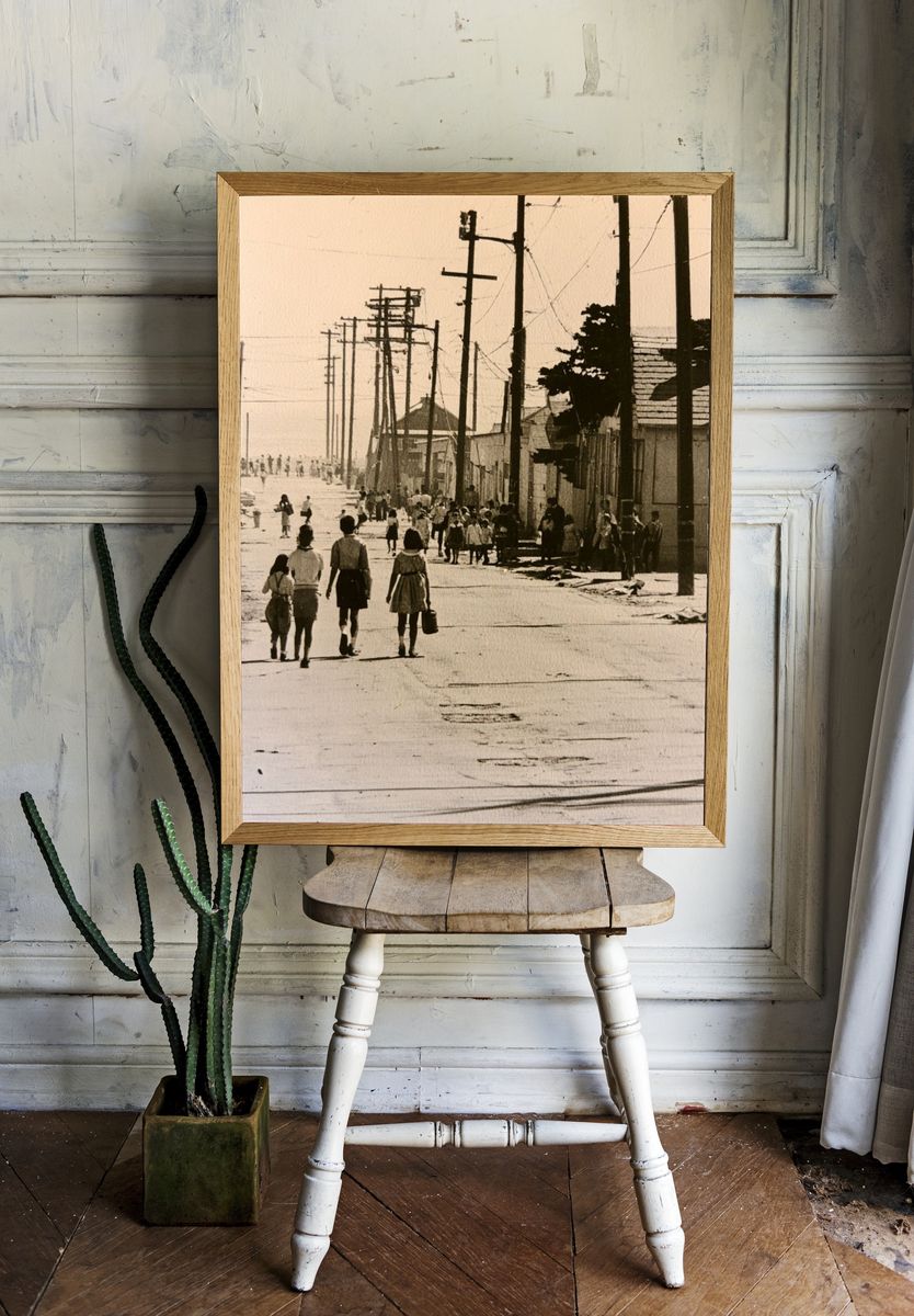 Sepia Street Scene Photography Poster. — room view 1