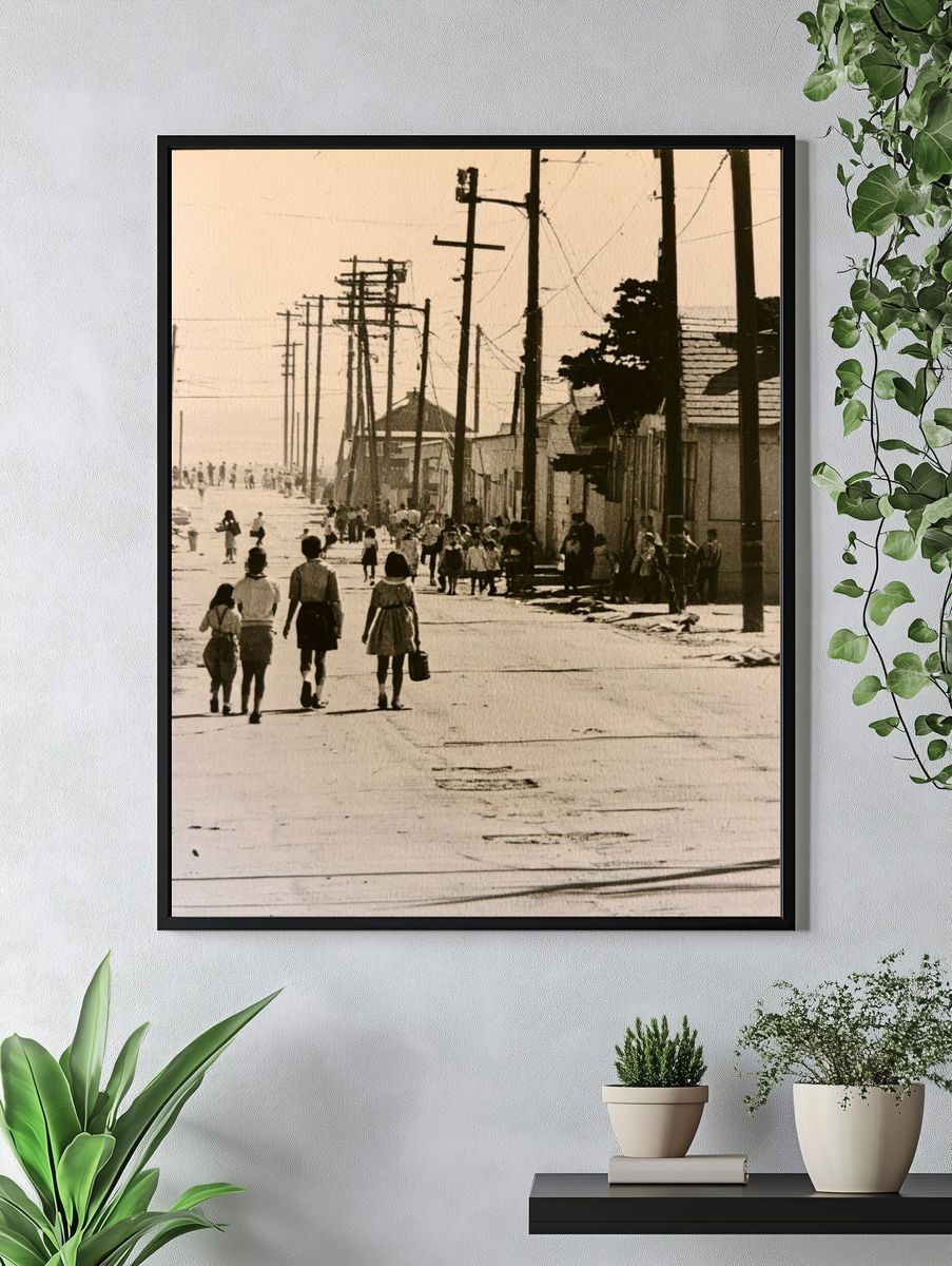 Sepia Street Scene Photography Poster. — room view 4
