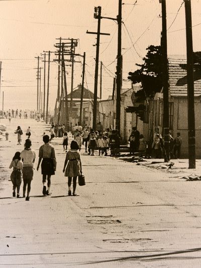 Sepia Street Scene Photography Poster. poster