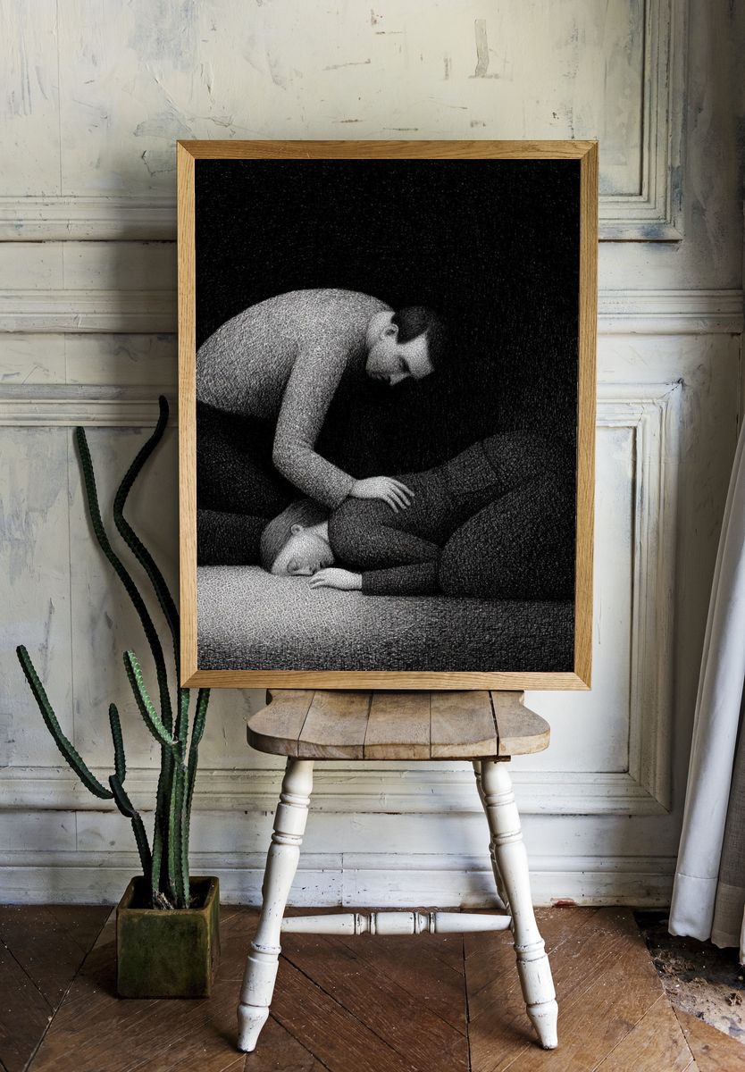 Surreal Figure Study Print. room preview