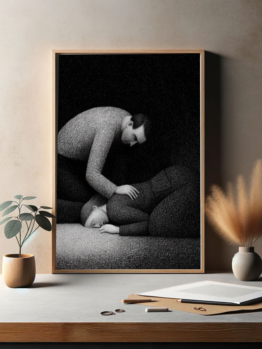 Surreal Figure Study Print. — room view 2