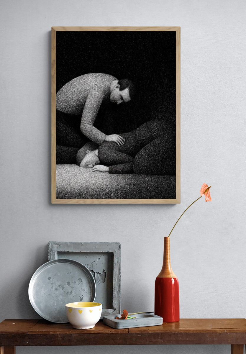 Surreal Figure Study Print. — room view 3
