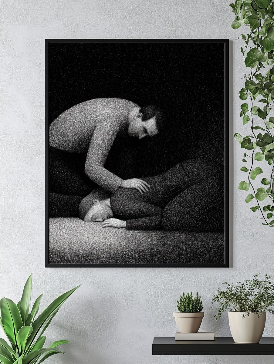 Surreal Figure Study Print. — room view 4