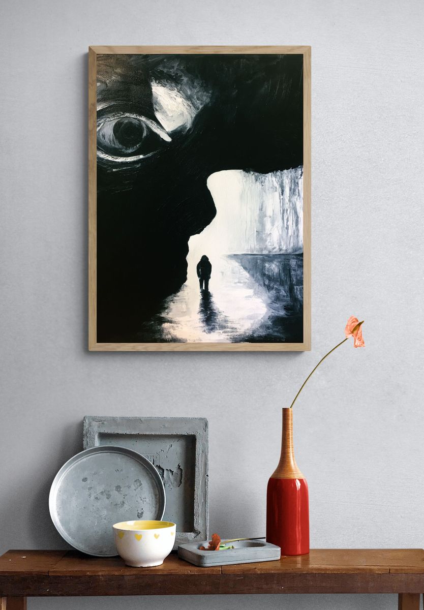 Surreal Cave Figure — Fine-Art Print. — room view 3