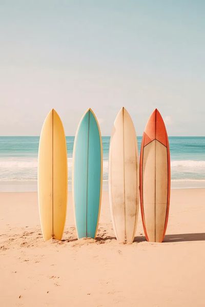 Surfboards on Beach Photography Poster. poster print