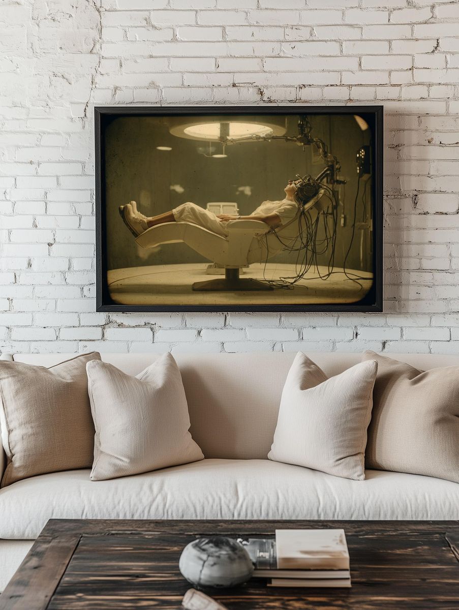 Surreal Medical Chair — Fine-Art Print. room preview