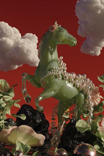 Surreal Green Horse Fine-Art Print. poster print