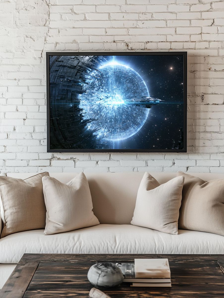 Sci-Fi Space Station Explosion Poster. — room view 1