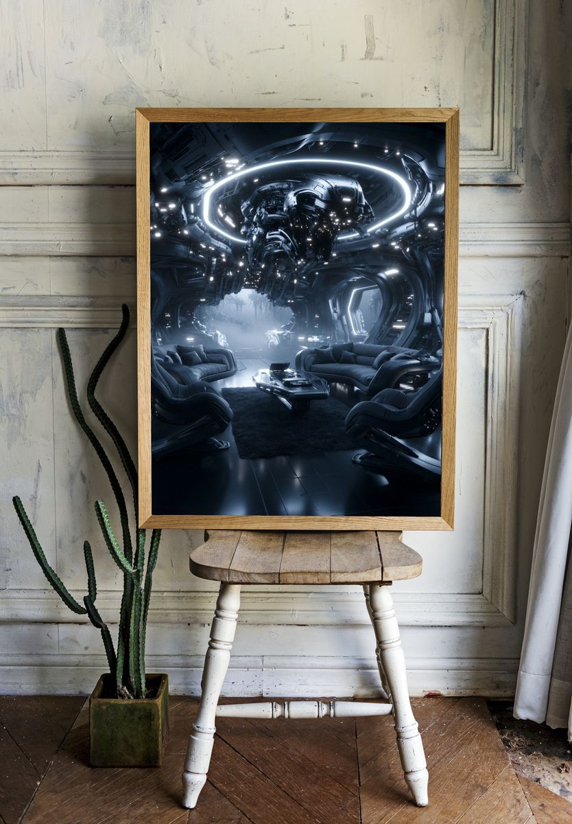 Futuristic Sci-Fi Lounge Poster. room preview