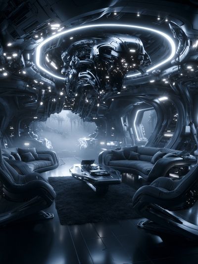Futuristic Sci-Fi Lounge Poster. poster