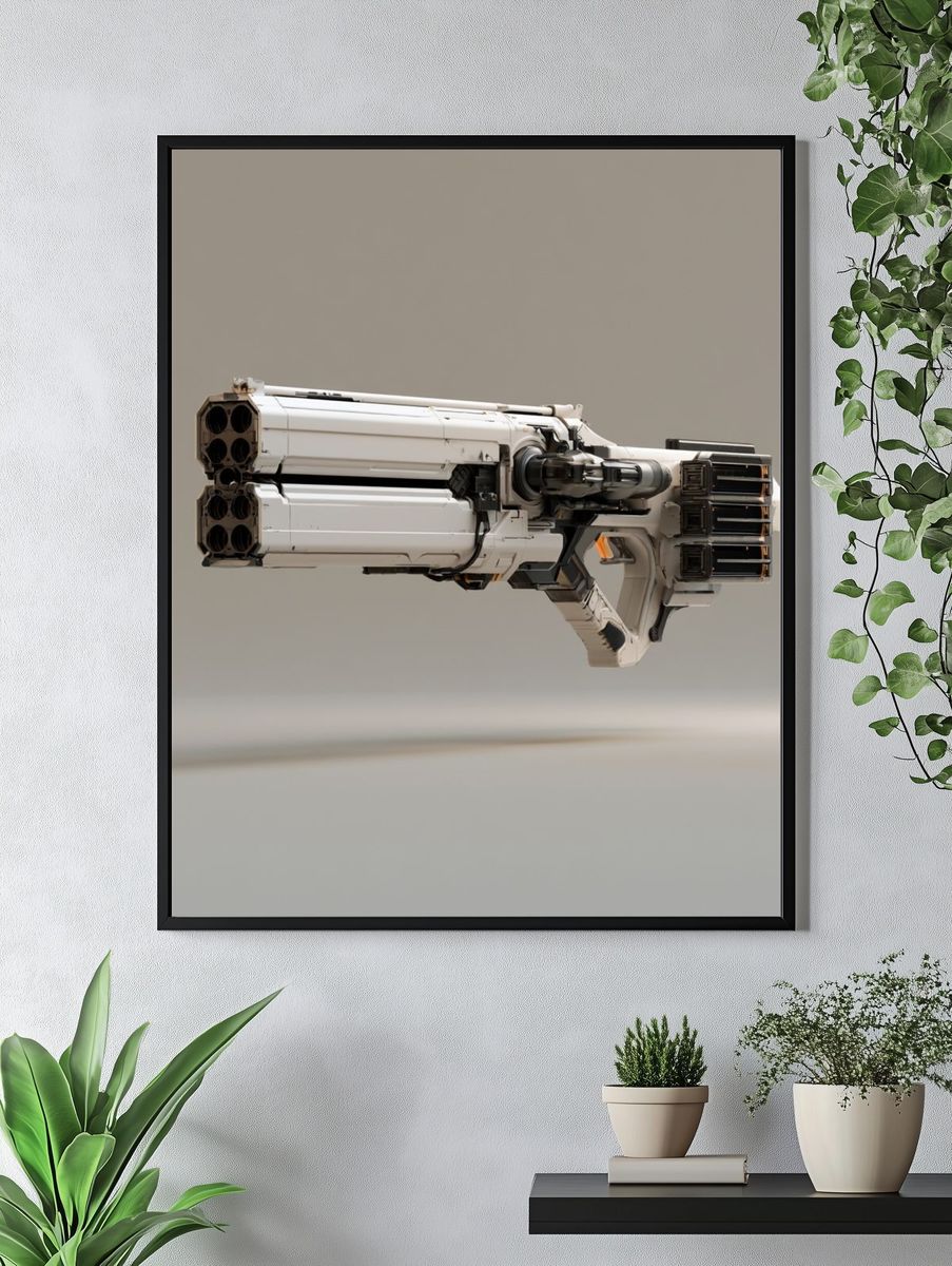 Futuristic Sci-Fi Blaster Poster. — room view 4