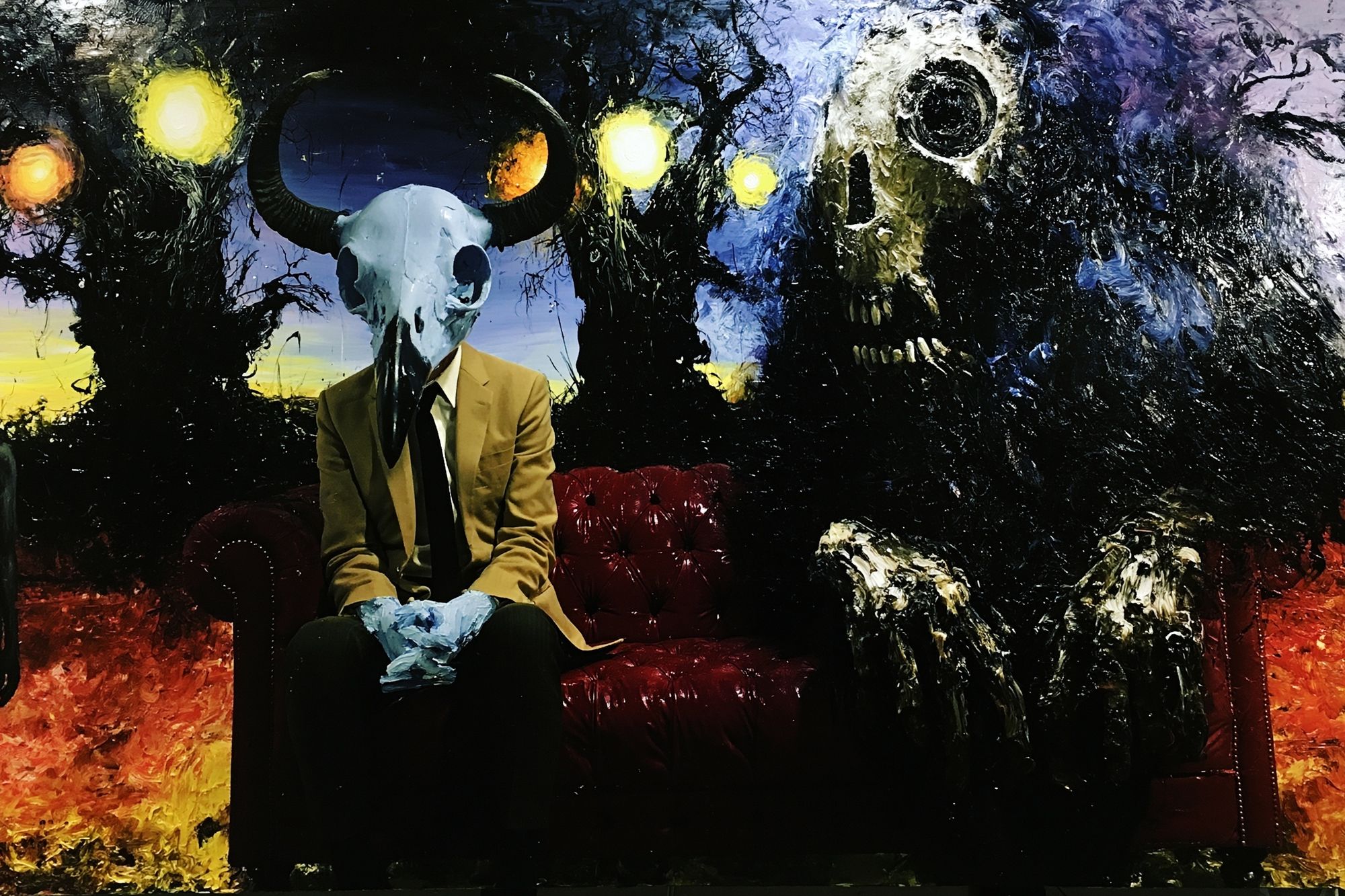 Surreal Horned Figure Fine-Art Poster. poster detail