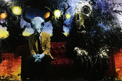 Surreal Horned Figure Fine-Art Poster. poster