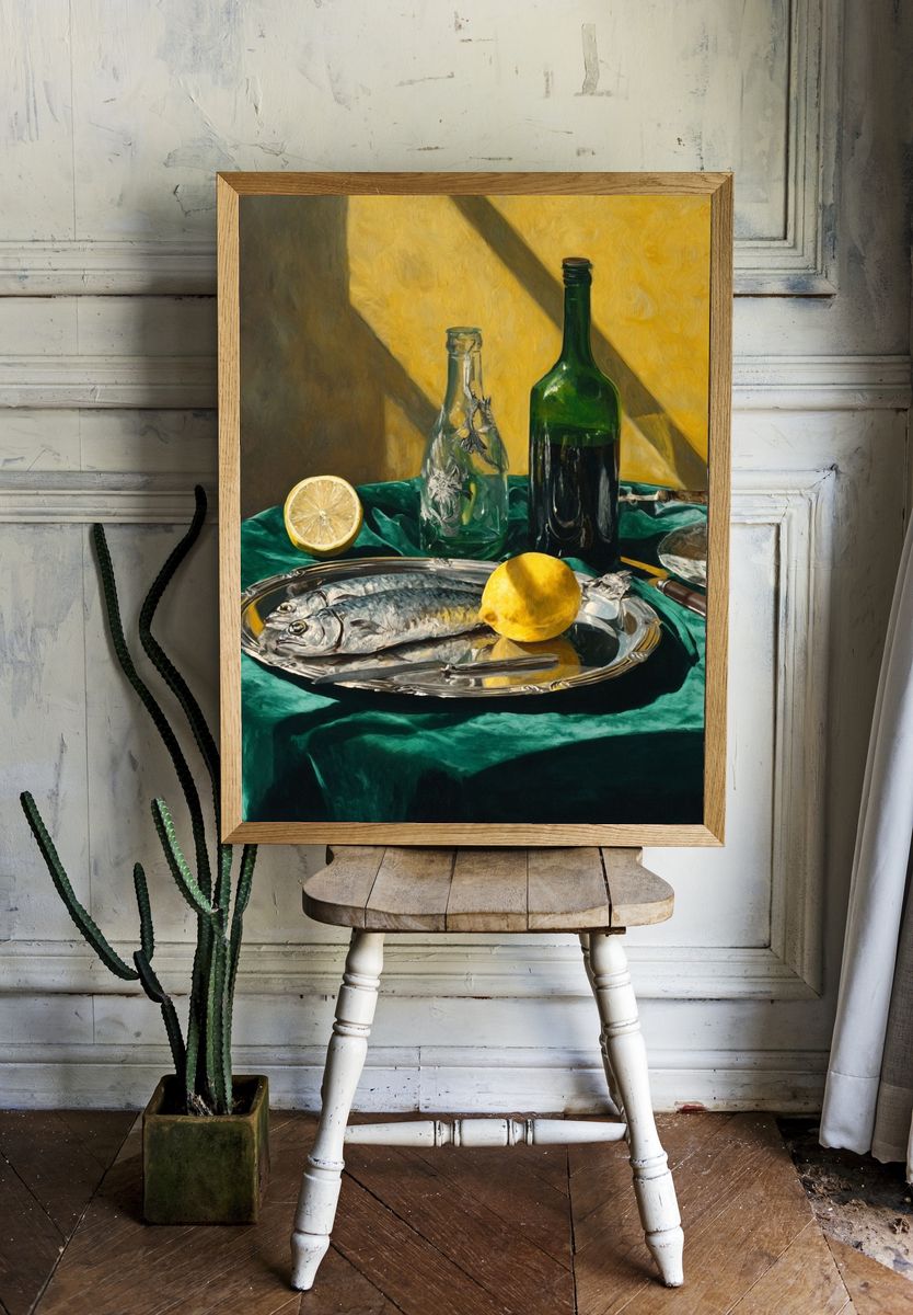 Still Life with Fish and Lemon — Fine Art Print room preview