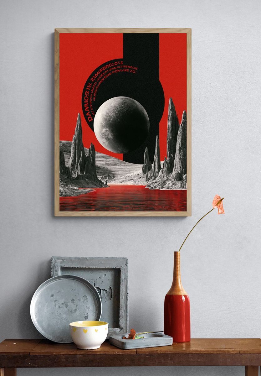 Surreal Lunar Landscape Print. — room view 3