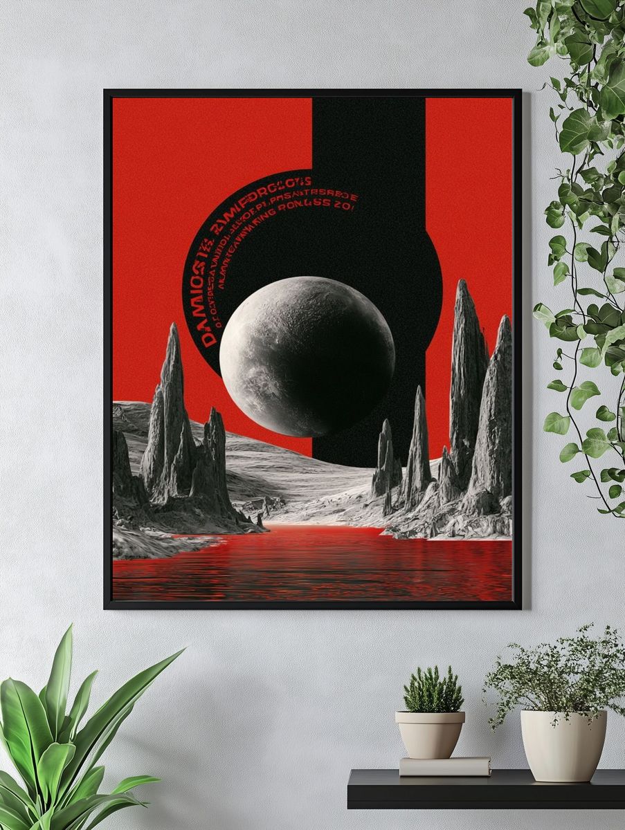 Surreal Lunar Landscape Print. — room view 4