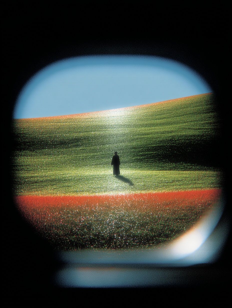 Surreal Lone Figure Landscape Print. poster detail