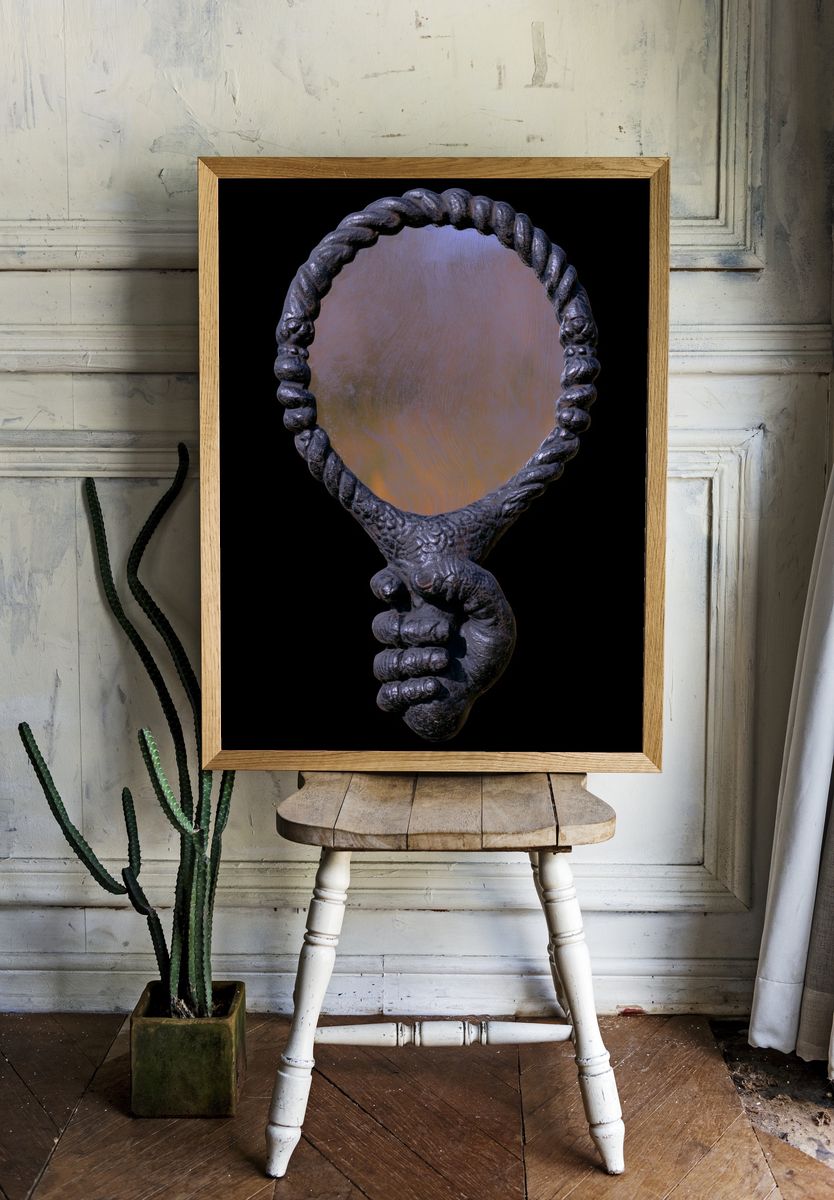 Surreal Hand Mirror Print. — room view 1