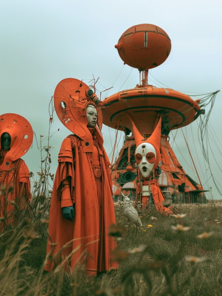 Surreal Orange Figures — Fine-Art Print. poster detail