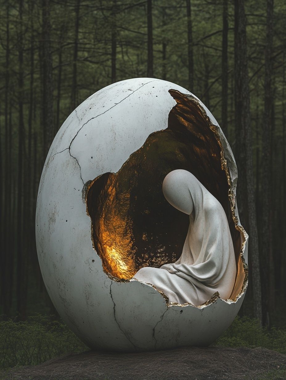 Surreal Egg Forest Print. poster — fine-art art