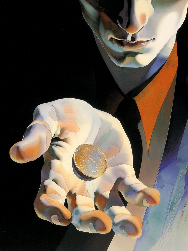 Surreal Coin Hand Fine-Art Print. poster detail