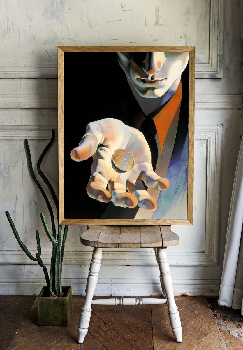 Surreal Coin Hand Fine-Art Print room preview